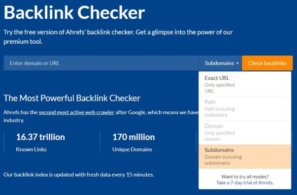 ahrefs bulk backlink checker