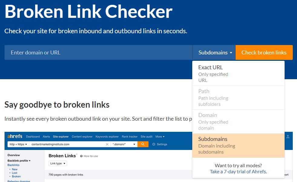 ahrefs link checker